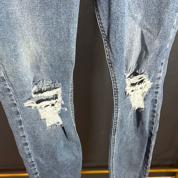 Distressed Blue Denim Jeans - Picture 3 of 5